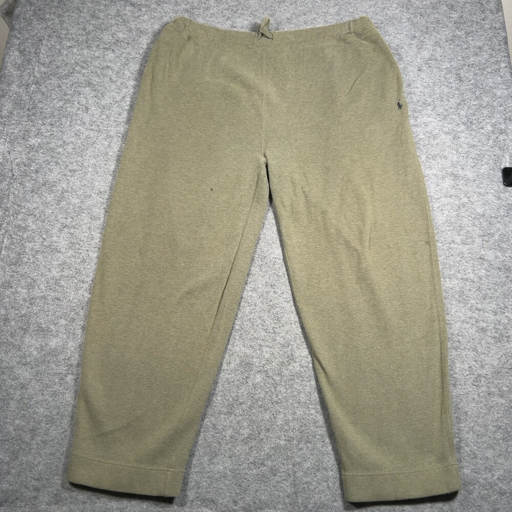 POLO RALPH LAUREN Sweatpants Mens XXL Olive Green Cotton Fleece Jogger Vintage
